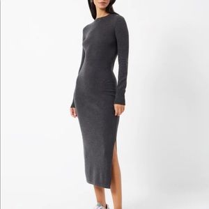 French connection soft crew neck sweater dress. Color is dark plum.